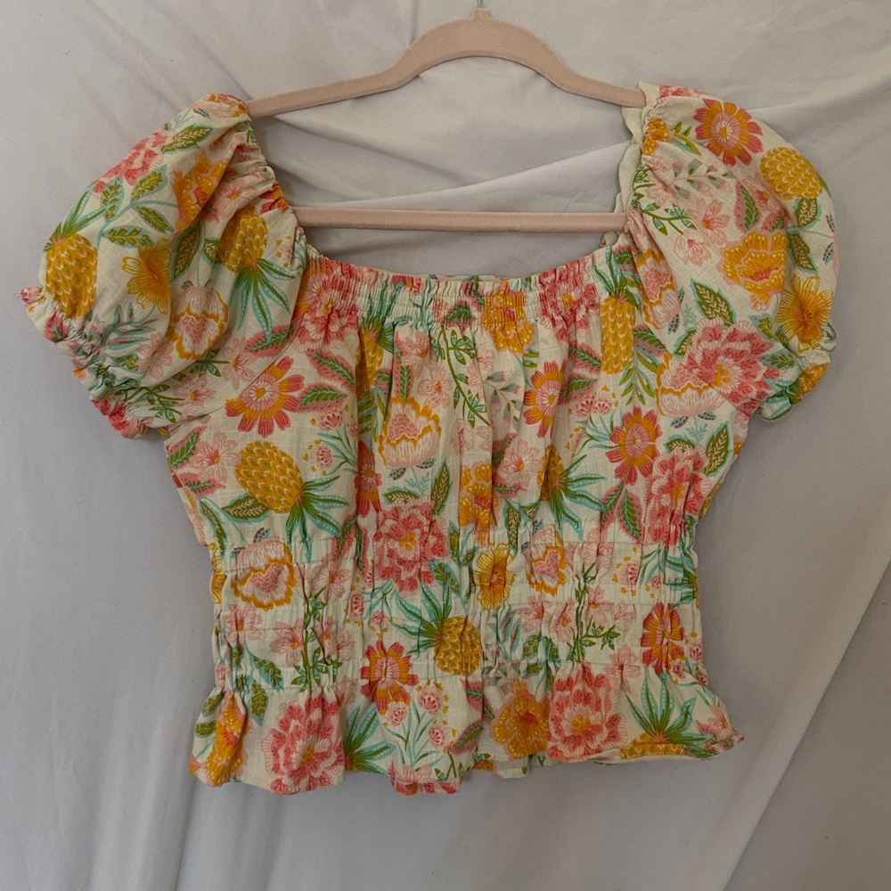 Rachel Zoe floral puff sleeved blouse size 6 - Picture 4 of 4